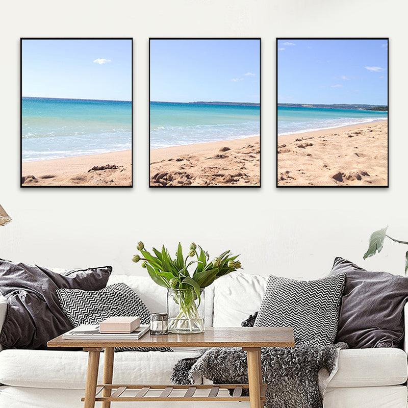 Blue Sea Beach Scenery Canvas Multi-Piece Tropical House Interior Wall Art Print