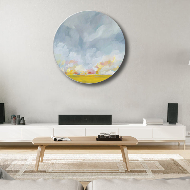 Pastel Color Cloud Scenery Painting Textured Modern Art Dining Room Canvas Print