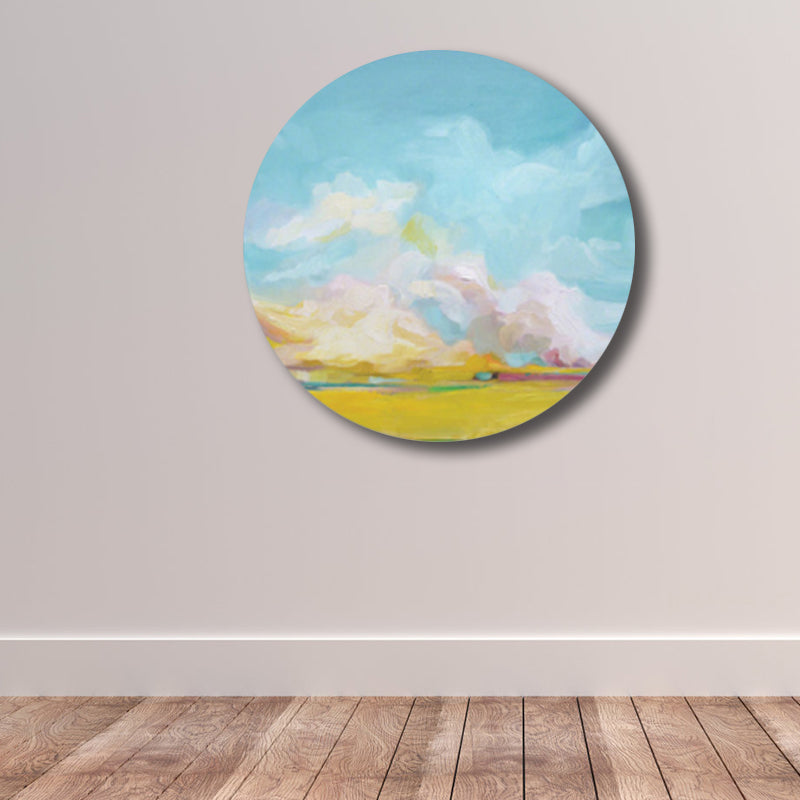 Pastel Color Cloud Scenery Painting Textured Modern Art Dining Room Canvas Print