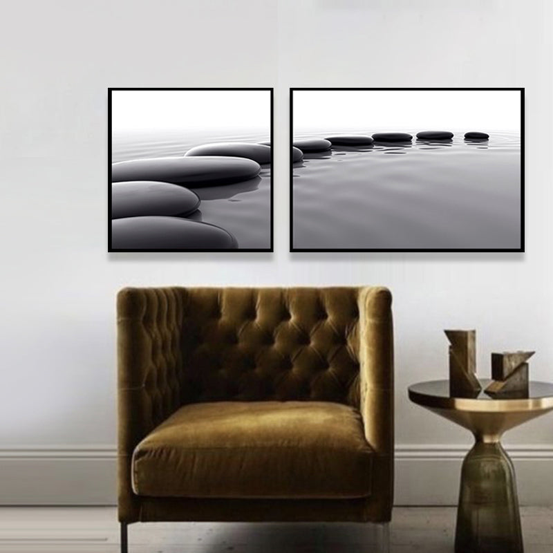 Modern Sea Bridge Wall Art Light Color Photographs Scenery Canvas Print for Room