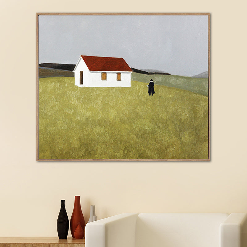 Pastel Color Scenery Wall Art Textured Nordic Sitting Room Canvas Print, Multiple Sizes