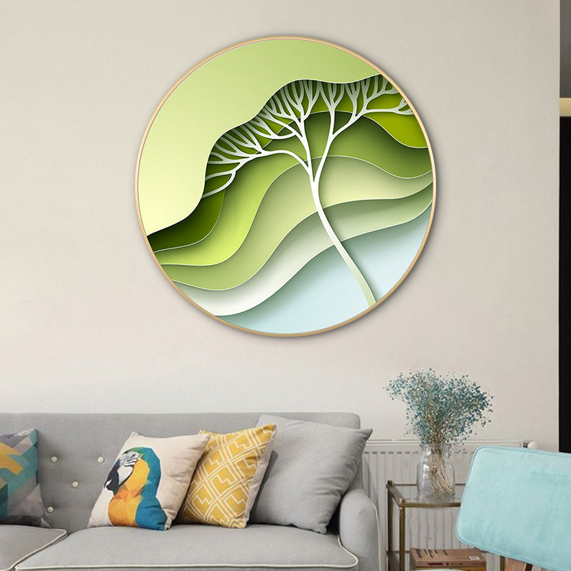 Leaves Wall Art Decor Modern Canvas Textured Painting in Light Color, Multiple Sizes