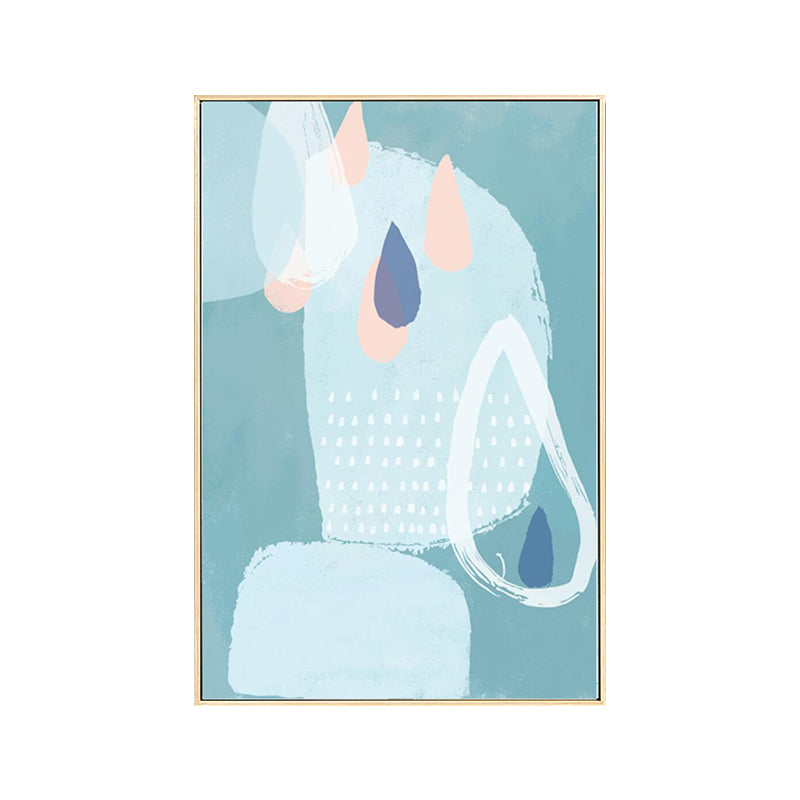 Zachte kleur abstracte muurkunst decor getextureerde cartoon kinderkamer canvas print, meerdere maten