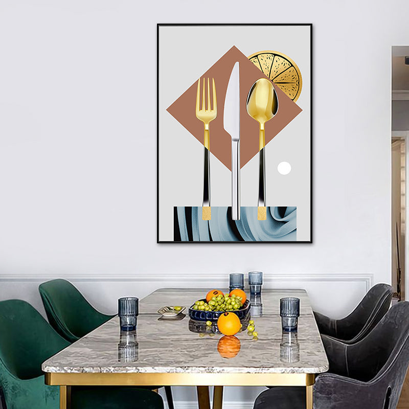 Pastel Color Modern Tableware Painting for Boys Bedroom, Multiple Sizes Available