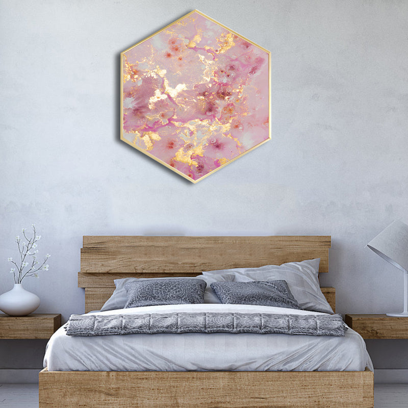 Abstract Canvas Print Pink Nordic Style Wall Decor for Dining Room, Multiple Sizes