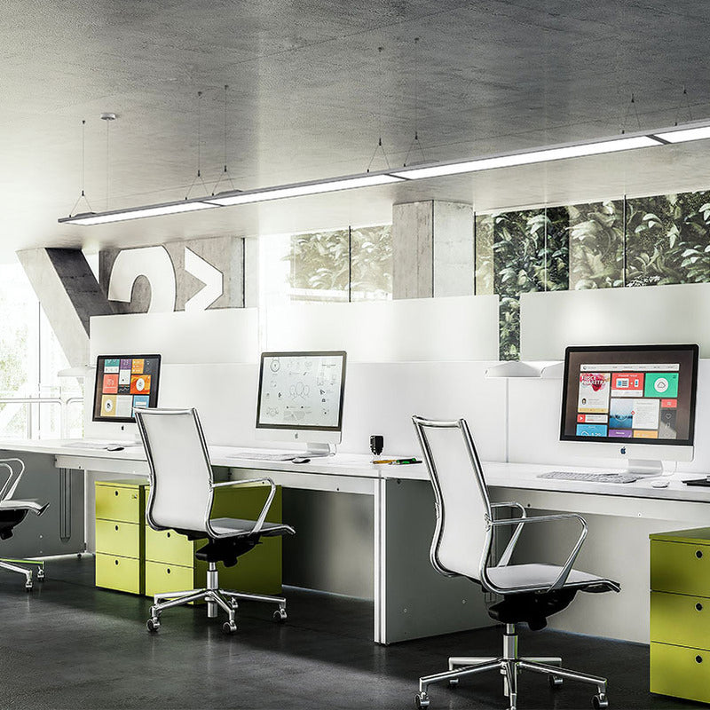 Silver/nero Ultra Slim sospeso a sospensione moderna Kit di luce a soffitto acrilico a led per ufficio