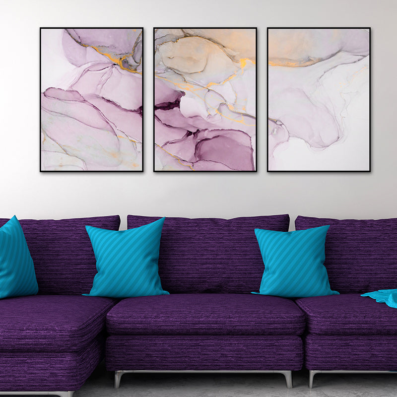 Ombre Pattern Painting for Boys Room in Light Color, Multiple Sizes, Set of Three