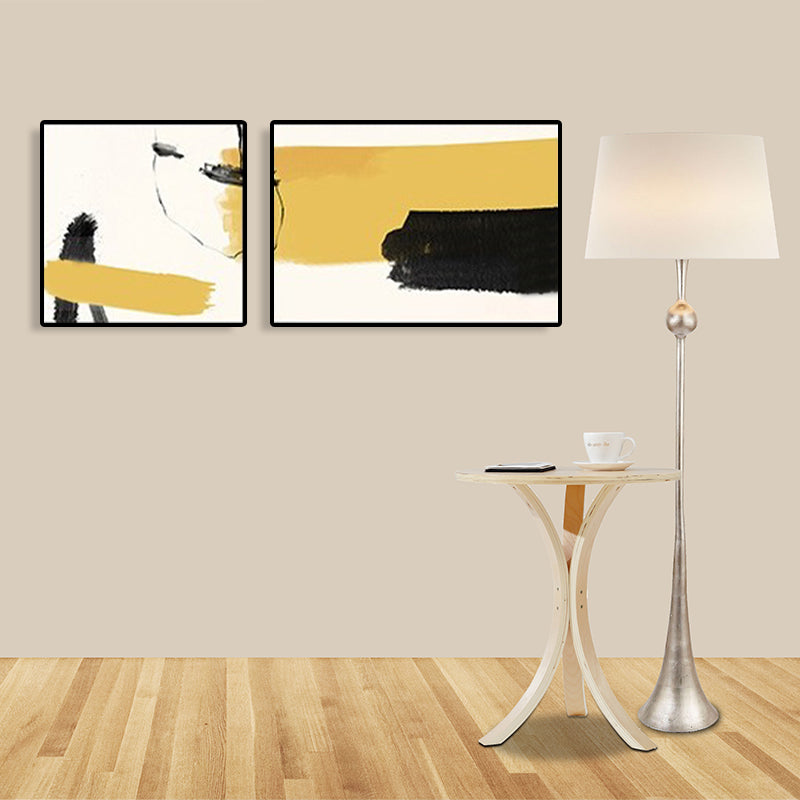 Abstract Painting Canvas Print Multi-Piece Modern Bedroom Wall Art in Soft Color