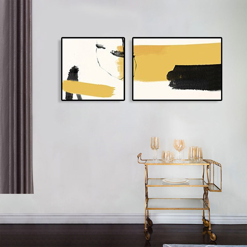 Abstract Painting Canvas Print Multi-Piece Modern Bedroom Wall Art in Soft Color