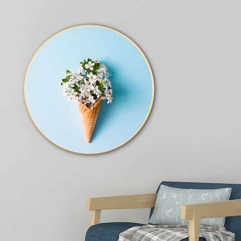 Blue Nordic Style Painting Botanical Canvas for Bathroom, Multiple Sizes Available