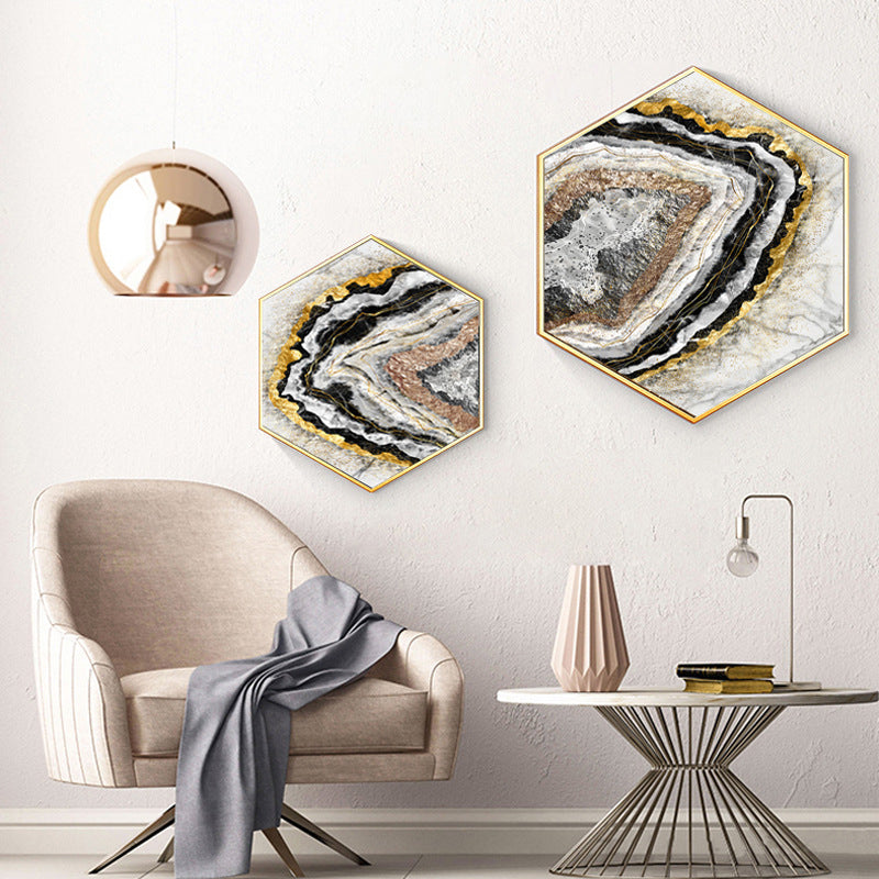 Soft Color Marble Look Canvas Nordic Style Textured Wall Art Decor for Living Room