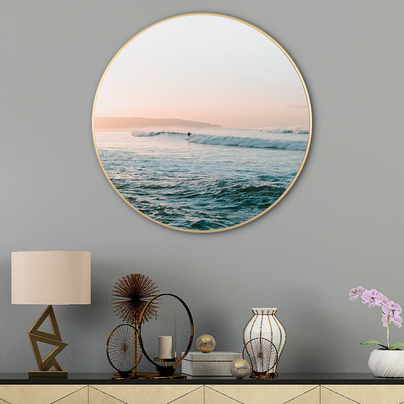 Sea Wave View Canvas Print Blue Tropical Style Painting for Living Room, Multiple Sizes