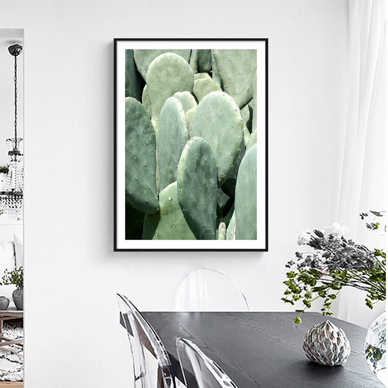 Cactus Painting Soft Color Canvas Wall Art Print Textured, Multiple Sizes Options