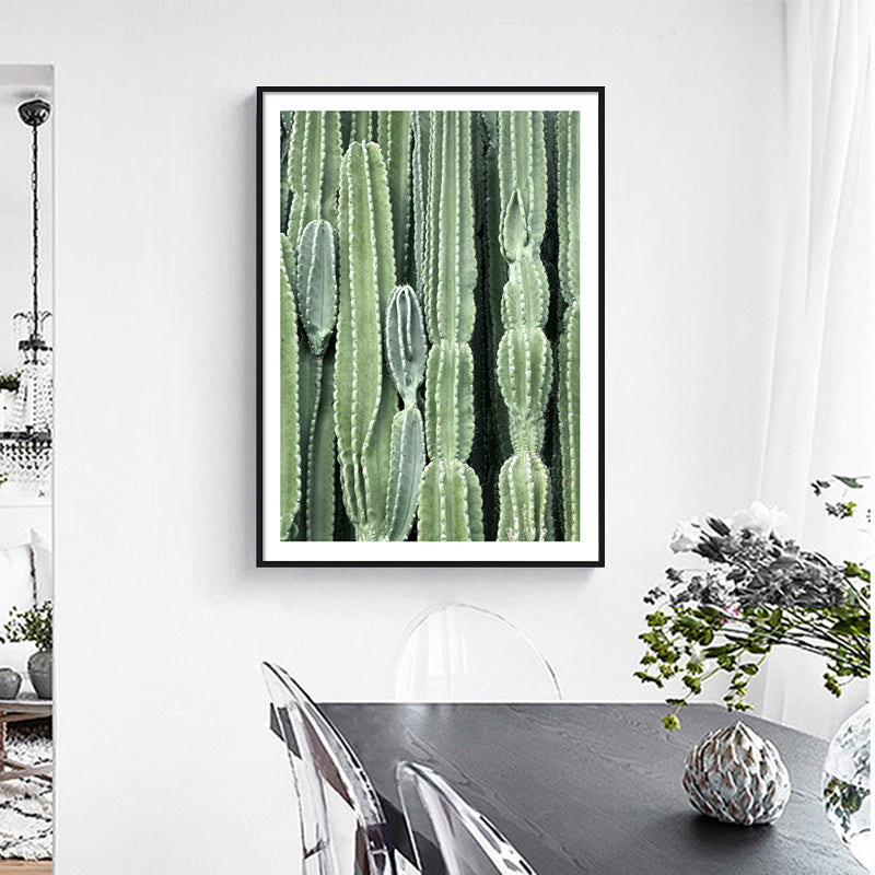 Cactus Painting Soft Color Canvas Wall Art Print Textured, Multiple Sizes Options