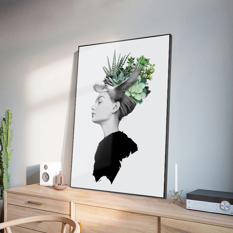 Modern Faddish Figure Canvas Pastel Color Bathroom Wall Art Print, Multiple Sizes