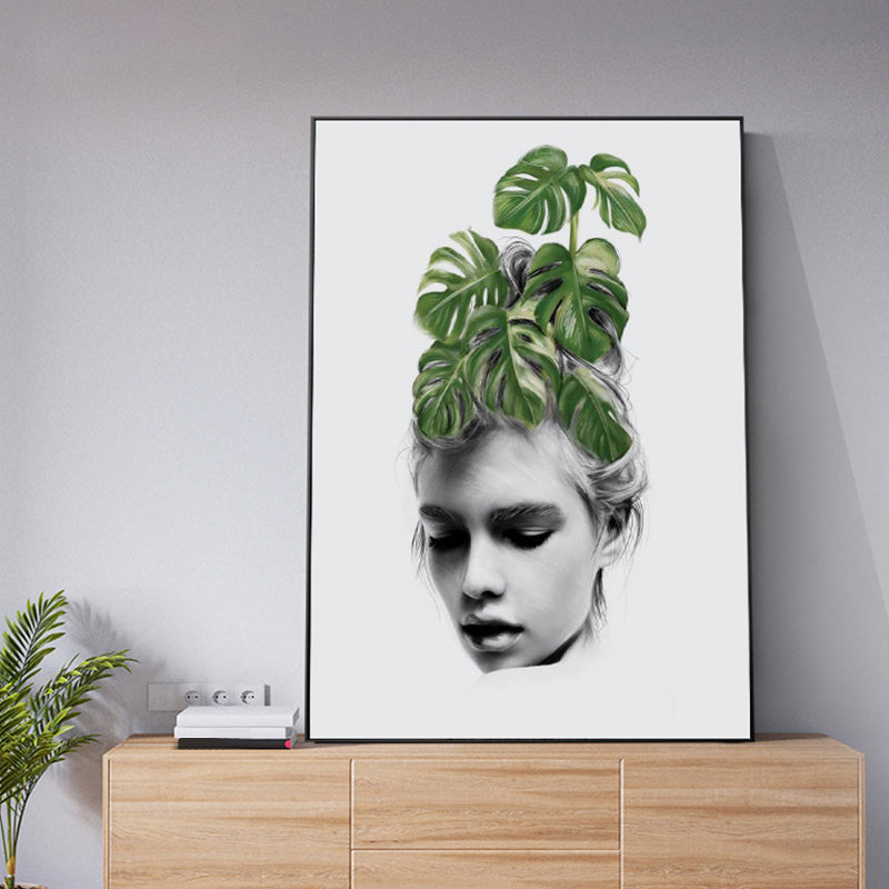 Modern Faddish Figure Canvas Pastel Color Bathroom Wall Art Print, Multiple Sizes