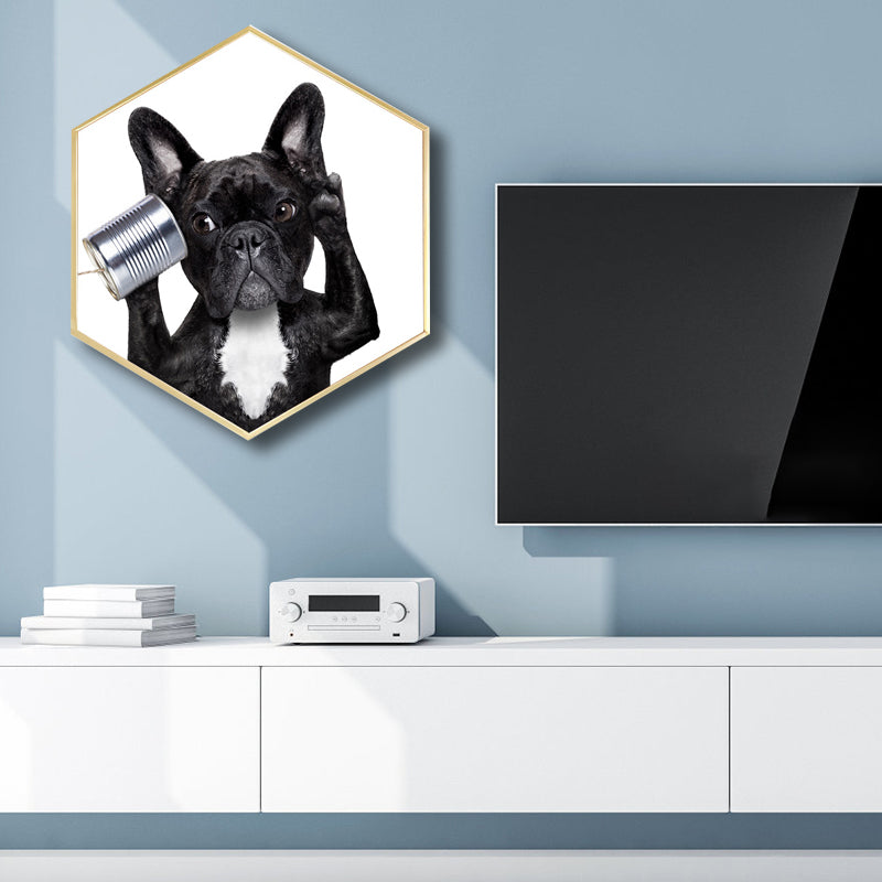 Childrens'Art Bulldog Canvas Print Animals Pastel Color Wall Decor, Multiple Sizes