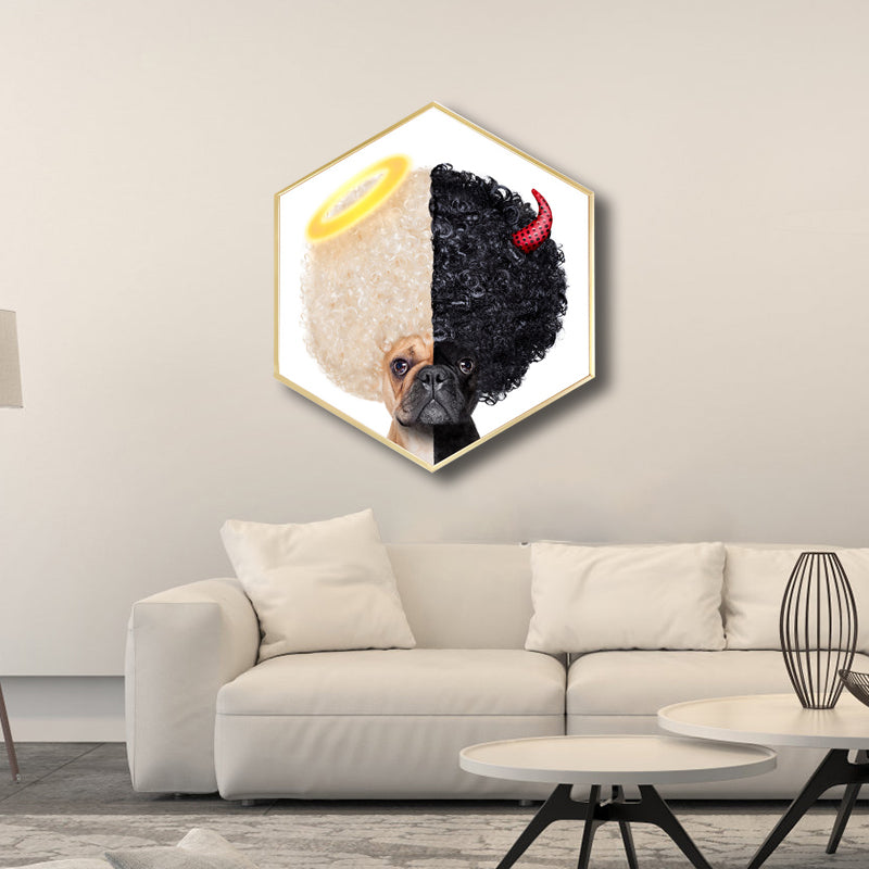 Childrens'Art Bulldog Impression sur toile Animaux Couleur pastel Décoration murale Plusieurs tailles