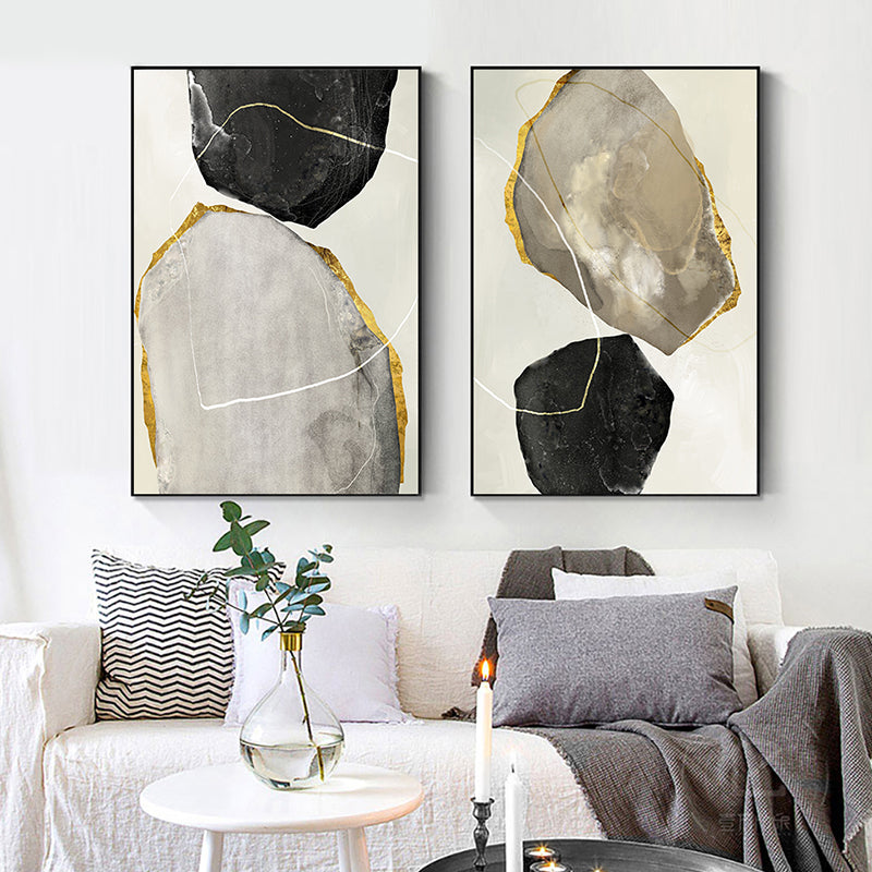 Textured Marble Pattern Painting Canvas Scandinavian Style Art Print for Playroom