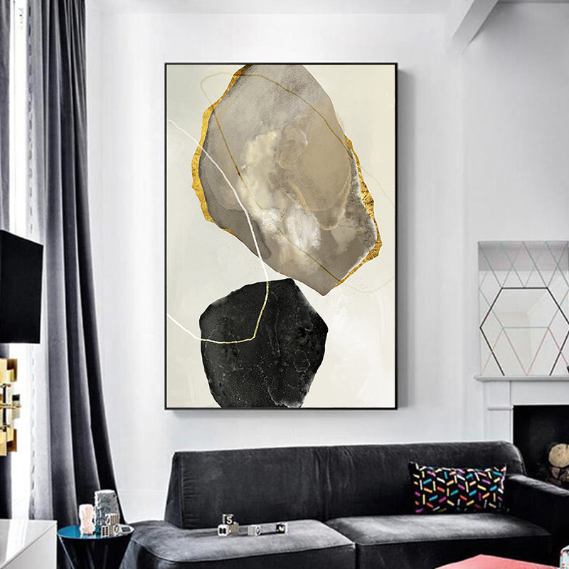 Textured Marble Pattern Painting Canvas Scandinavian Style Art Print for Playroom