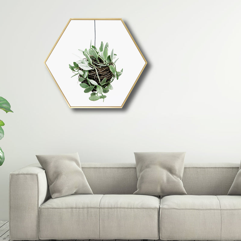 Botanical Leaves Wall Decor Scandinavian Textured Bathroom Canvas, Multiple Sizes