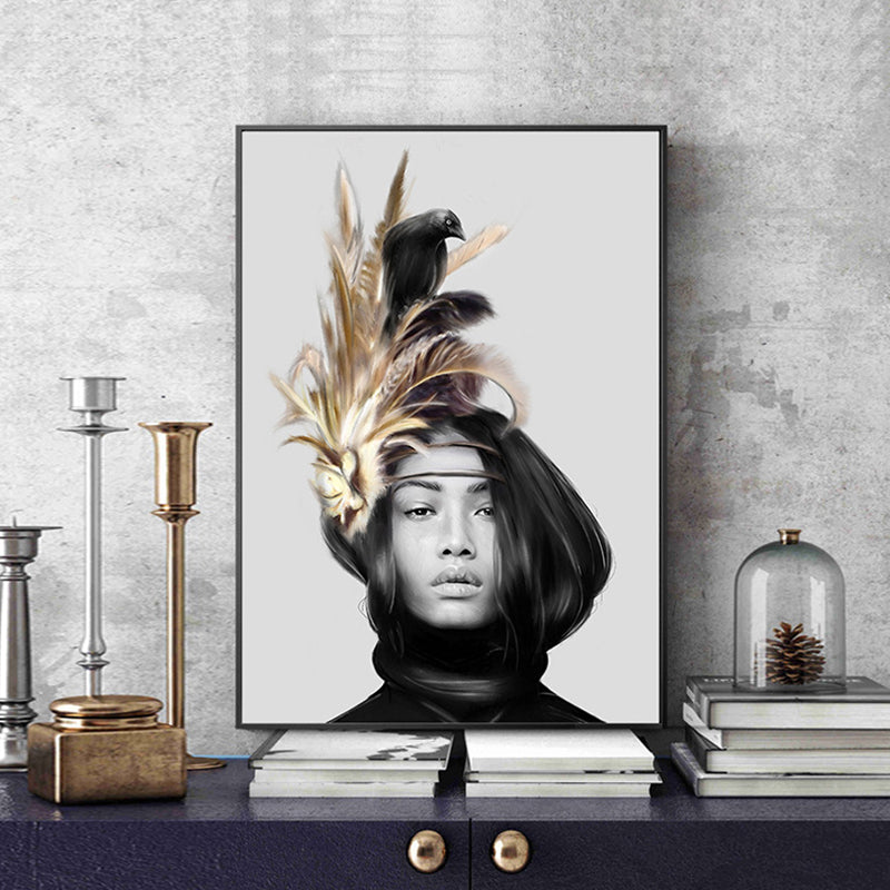Canvas Textured Art Print Modern Style Fashionable Figure Painting, Multiple Sizes
