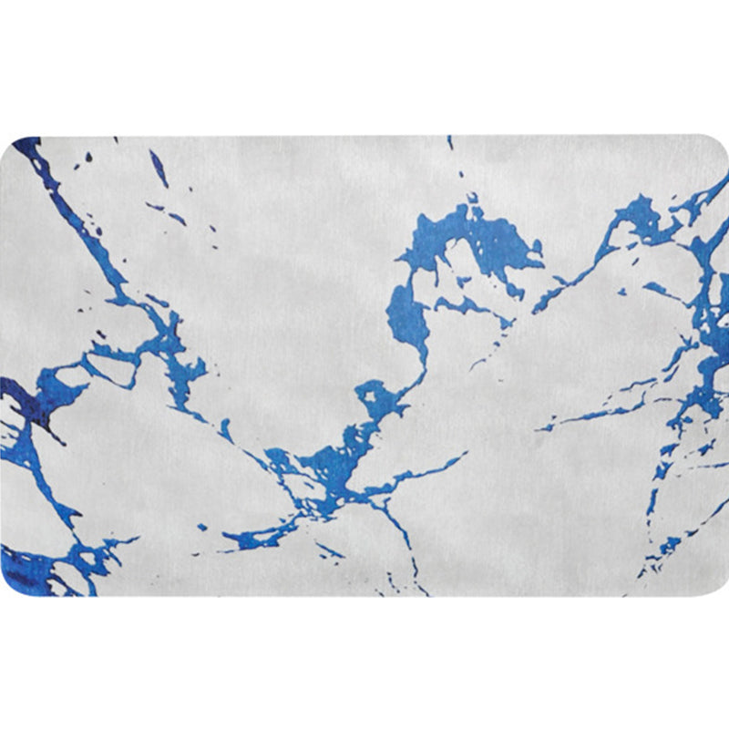 Unique Abstract Rug Blue and White Shabby Chic Rug Polyester Machine Washable Anti-Slip Carpet for Living Room