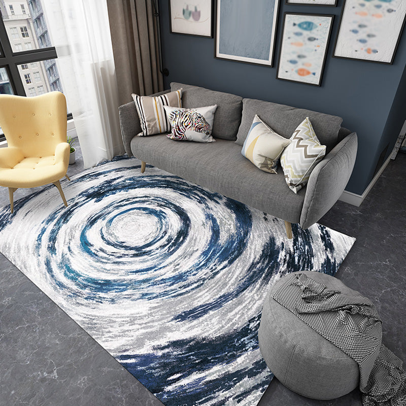 Unique Multicolor Modernist Rug Polyester Brushstroke Pattern Rug Washable Pet Friendly Non-Slip Carpet for Living Room