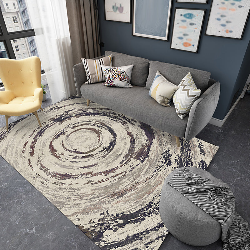 Unique Multicolor Modernist Rug Polyester Brushstroke Pattern Rug Washable Pet Friendly Non-Slip Carpet for Living Room
