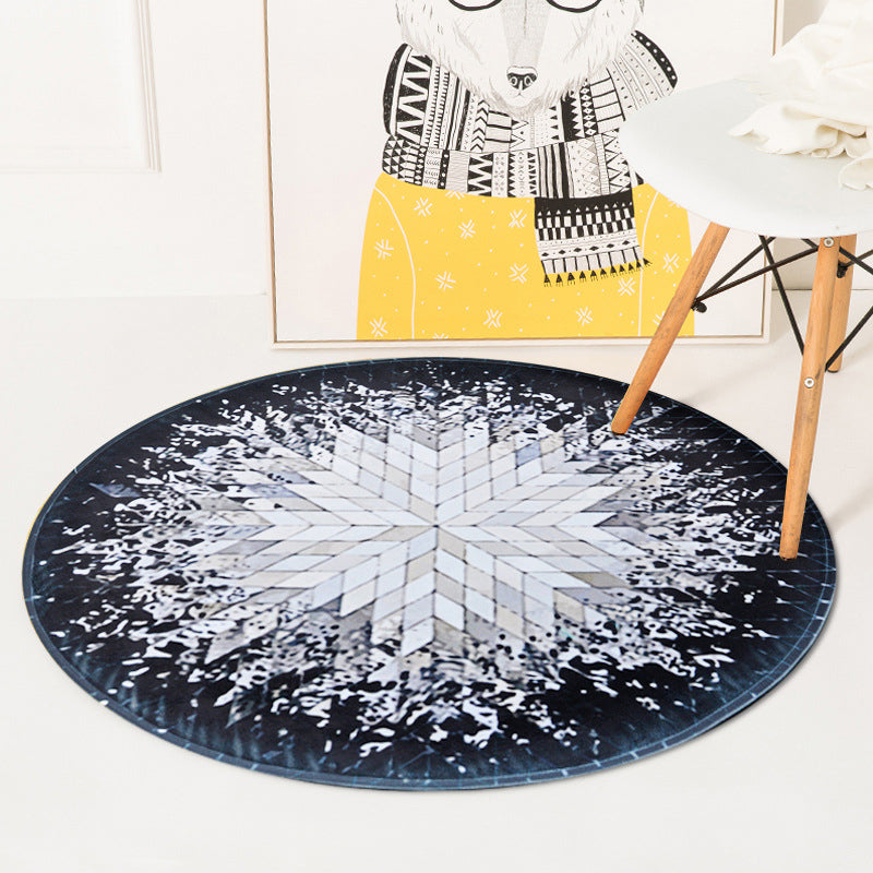 Funky Radial Pattern Rug Grey and Silver Modernism Rug Polyester Washable Pet Friendly Anti-Slip Carpet for Living Room