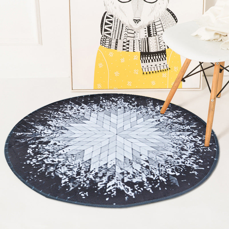 Funky Radial Pattern Rug Grey and Silver Modernism Rug Polyester Washable Pet Friendly Anti-Slip Carpet for Living Room