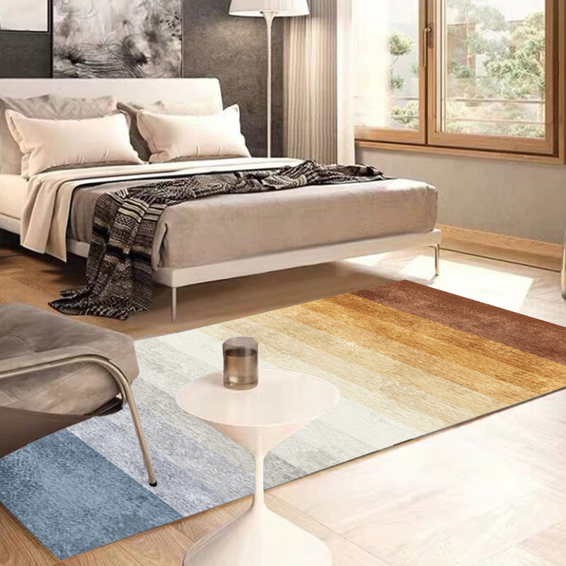 Unique Multicolor Modernist Rug Polyester Ombre Pattern Rug Washable Pet Friendly Non-Slip Carpet for Living Room