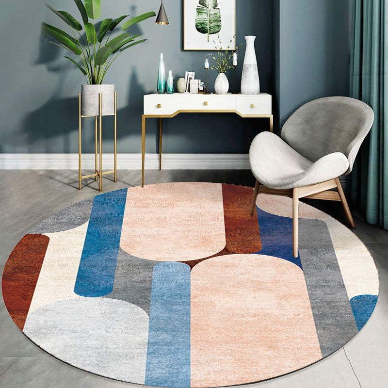 Creative Multicolor Modernism Rug Polyester Colorblock Rug Washable Pet Friendly Non-Slip Carpet for Living Room