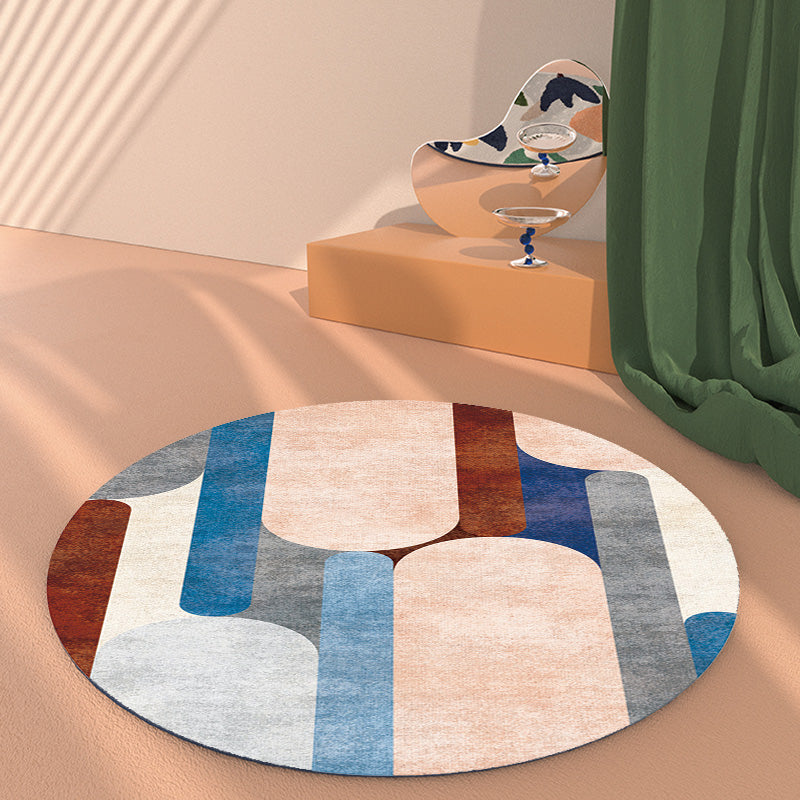 Creative Multicolor Modernism Rug Polyester Colorblock Rug Washable Pet Friendly Non-Slip Carpet for Living Room