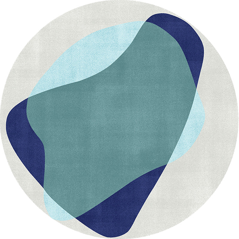 Multicolor Colorblock Circles Pattern Rug Polyester Modern Rug Washable Anti-Slip Pet Friendly Area Rug for Living Room