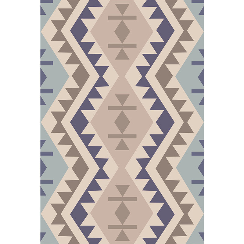 Südwestlicher Stammesstamme geometrisches Muster Teppich Multikolen Polyester Teppich Waschbar Haustierfreundlicher Anti-Rutsch-Teppich für Wohnzimmer