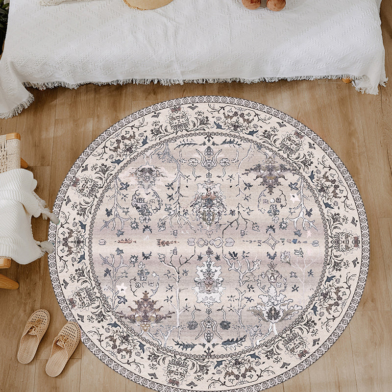 Veelkleurig shabby chic vloerkleed Polyester tribal bloemenpatroon vloerkleed Diervriendelijk wasbaar antislip rugtapijt voor decoratie