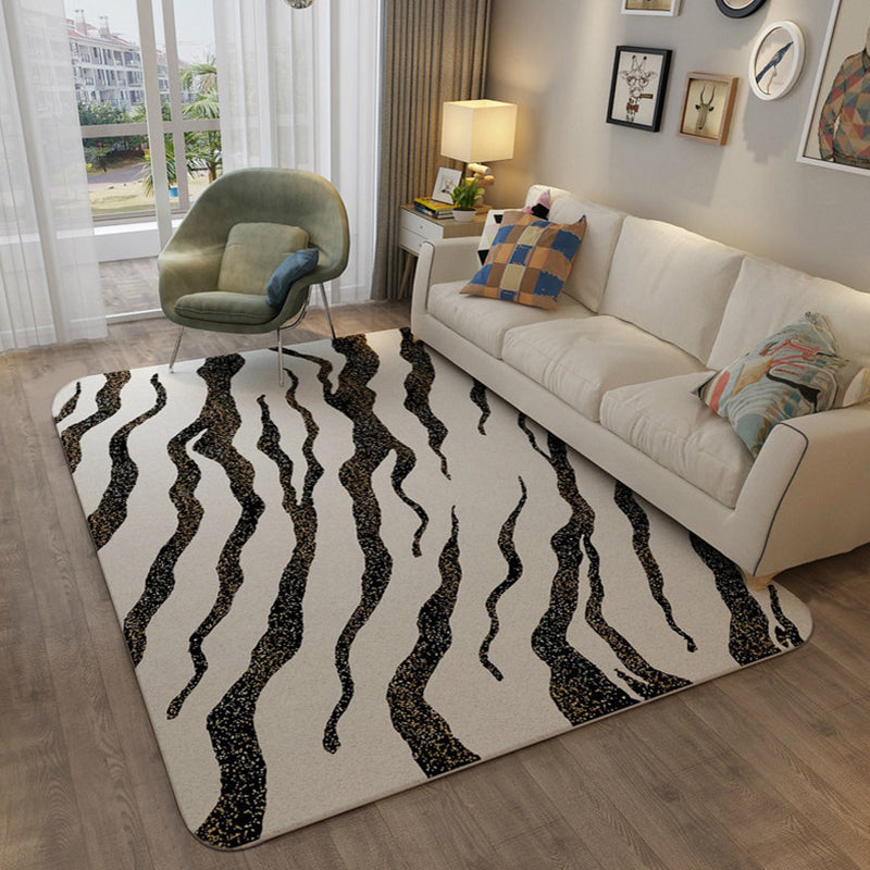 Casual Watercolor Pattern Rug Multicolor Contemporary Rug Polyester Pet Friendly Non-Slip Backing Washable Area Rug for Living Room