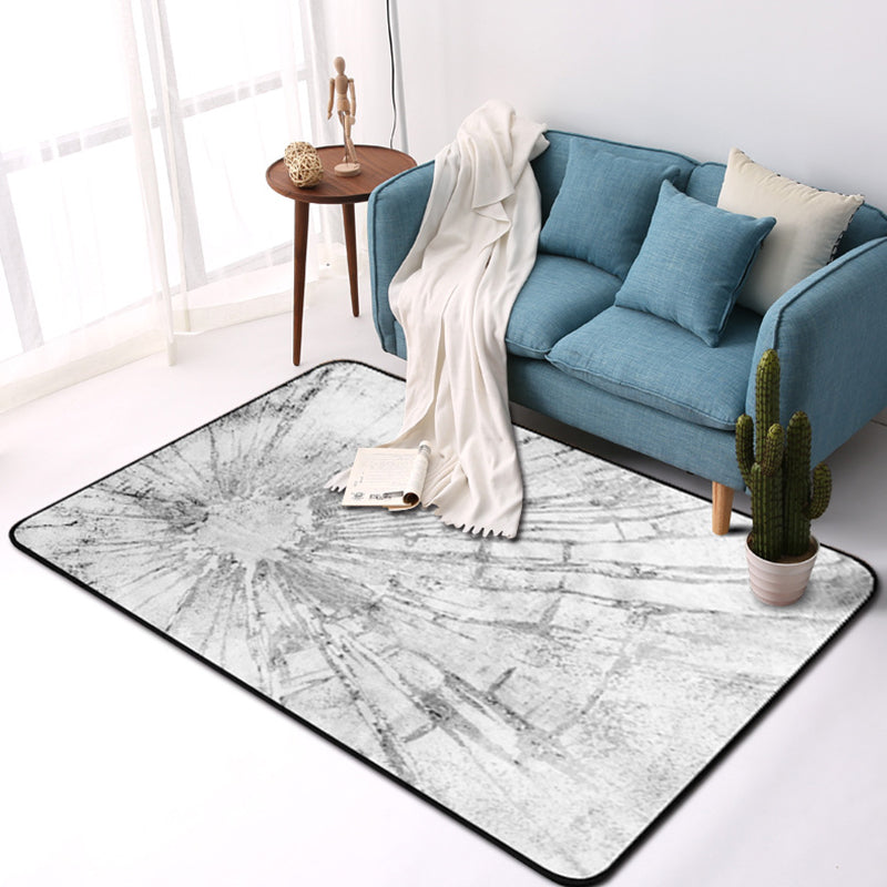 Fancy Abstract Rug Grey Shabby Chic Rug Polyester Pet Friendly Non-Slip Backing Washable Area Rug for Living Room