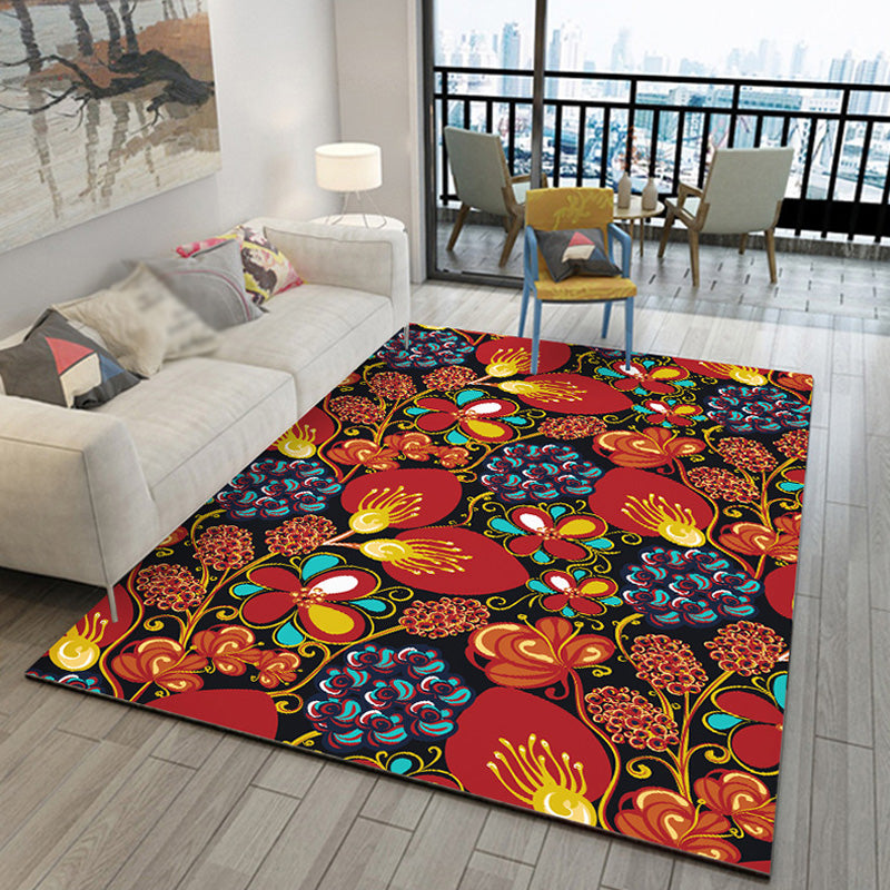 Tapis botanique de tapis bohème multicolo