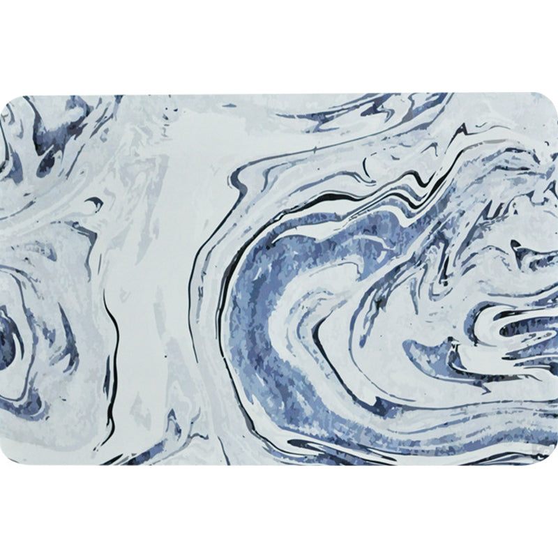 Blauer Modernismus-Teppich, Polyester-Teppich mit Aquarellmuster, haustierfreundlich, maschinenwaschbar, rutschfester Teppich zur Dekoration