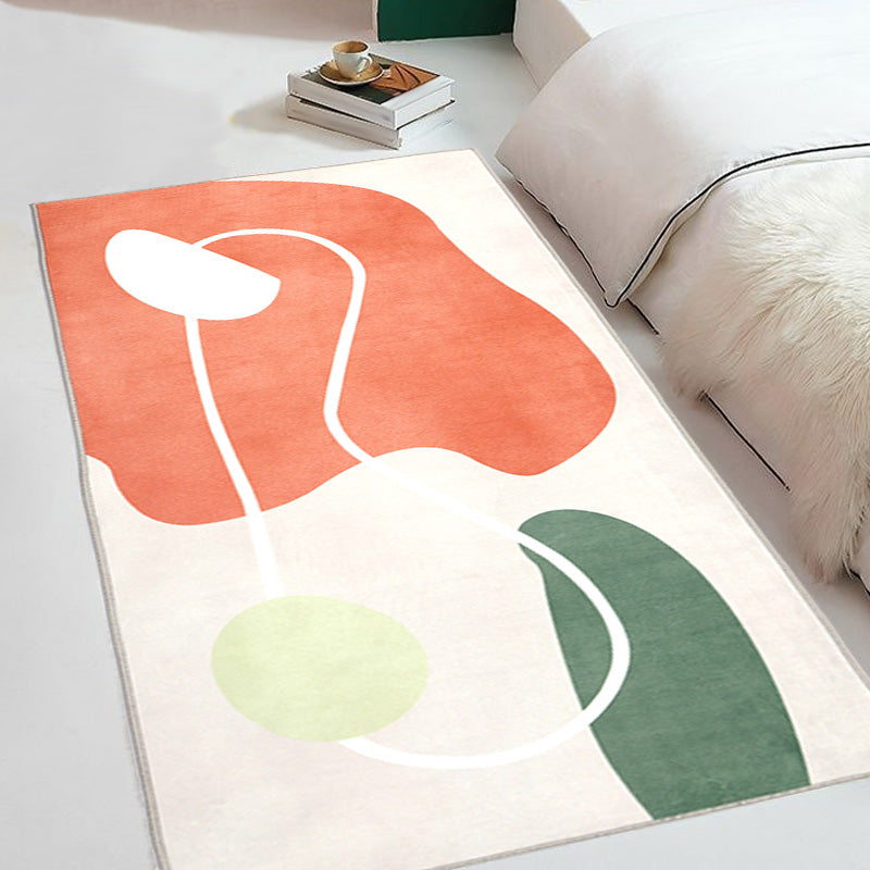 Funky Multicolor Modernism Rug Polyester Colorblock Rug Washable Pet Friendly Non-Slip Carpet for Living Room