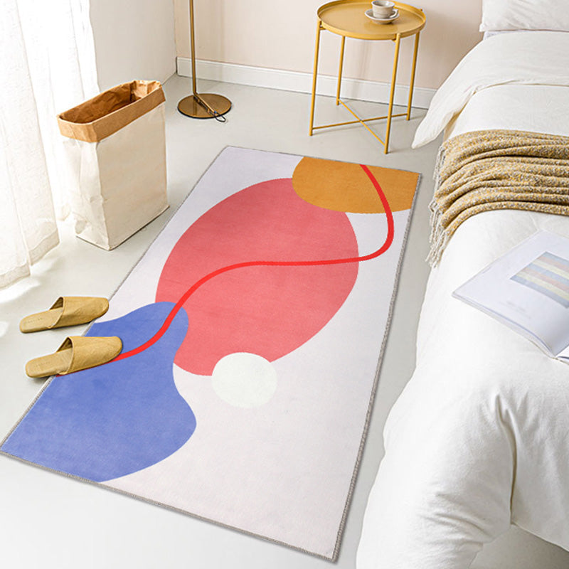 Funky Multicolor Modernism Rug Polyester Colorblock Rug Washable Pet Friendly Non-Slip Carpet for Living Room
