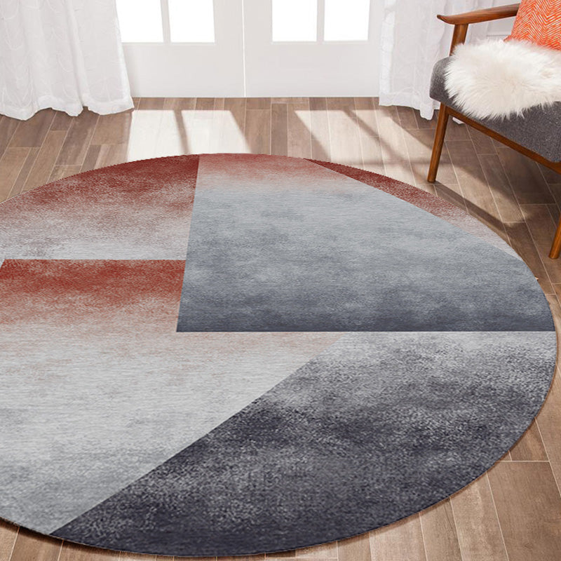 Modernismus Ombre Muster Teppich mit Streifengrau Multicoly Polyester Teppich nicht rutschfestes Rückenwaschbartierfreundlicher Teppich für Schlafzimmer