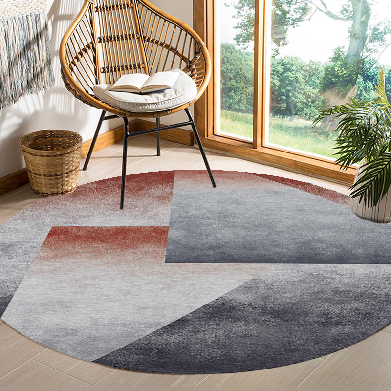 Modernismus Ombre Muster Teppich mit Streifengrau Multicoly Polyester Teppich nicht rutschfestes Rückenwaschbartierfreundlicher Teppich für Schlafzimmer