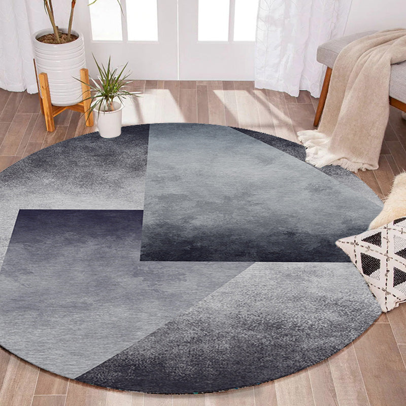 Modernismus Ombre Muster Teppich mit Streifengrau Multicoly Polyester Teppich nicht rutschfestes Rückenwaschbartierfreundlicher Teppich für Schlafzimmer