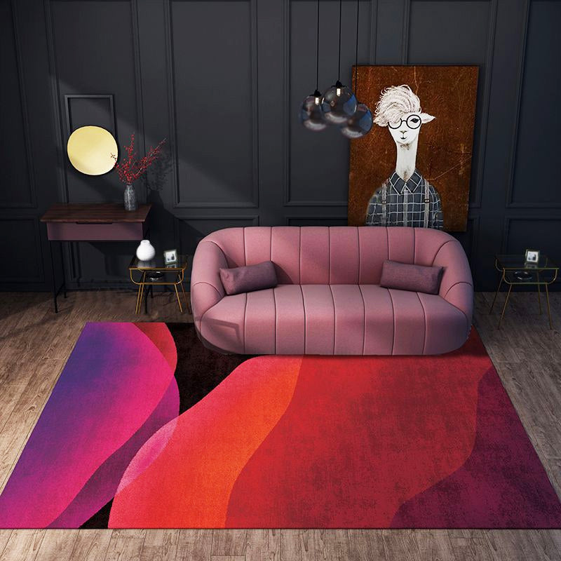 Colorblock Rug Polyester Modernism Rug Washable Anti-Slip Pet Friendly Area Rug for Living Room