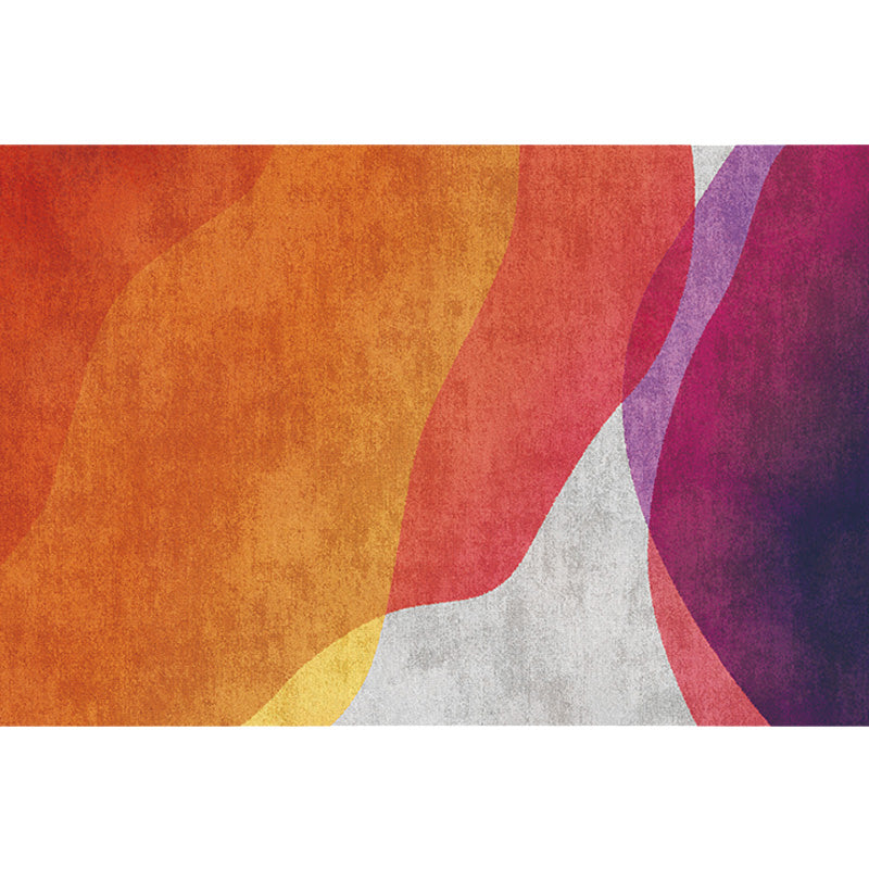 Colorblock Rug Polyester Modernism Rug Washable Anti-Slip Pet Friendly Area Rug for Living Room