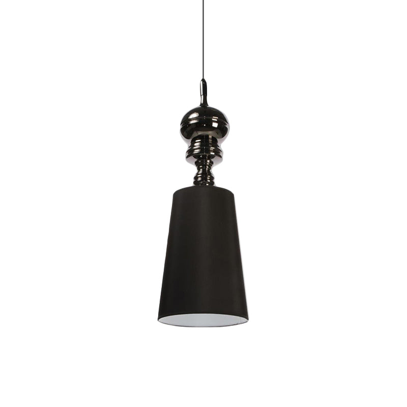 6"/8"/10" Dia Tapered Suspension Pendant Nordic Fabric Black/White LED Hanging Pendant Lamp