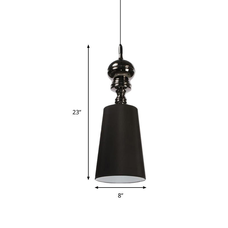 6"/8"/10" Dia Tapered Suspension Pendant Nordic Fabric Black/White LED Hanging Pendant Lamp